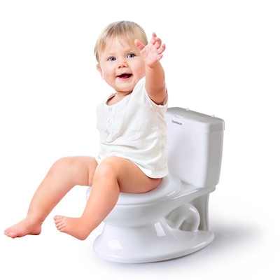 Ouninbear Potty de treino de plástico branco com botão de manobra para bebês