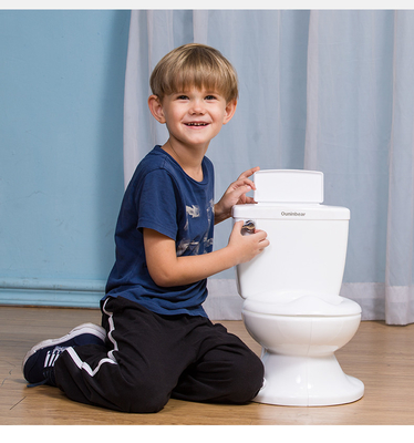 Ouninbear Potty de treino de plástico branco com botão de manobra para bebês