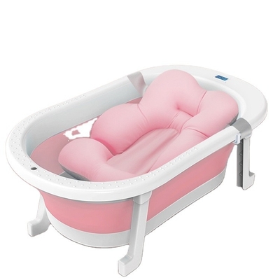 Banheira de banho de bebê dobrável de PP TPE Amigável ao ambiente Rosa Azul Tamanho aberto 79*21cm