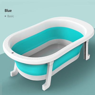 Banheira de banho de bebê dobrável de PP TPE Amigável ao ambiente Rosa Azul Tamanho aberto 79*21cm