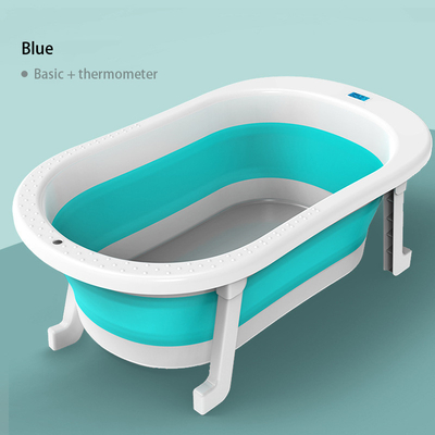 Banheira de banho de bebê dobrável de PP TPE Amigável ao ambiente Rosa Azul Tamanho aberto 79*21cm