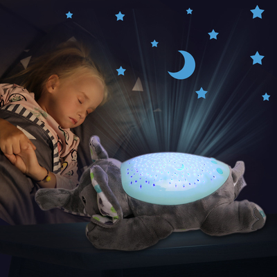 Faixa etária 2-4 anos Brinquedos de pelúcia de elefante macios feitos sob medida com luz de projeção