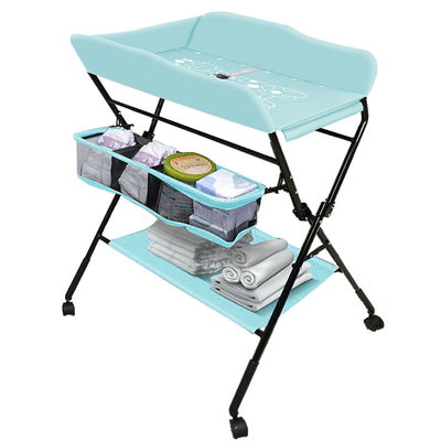 Mesa de mudança de bebê portátil multifuntcional verde