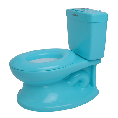 Cadeira de banheiro de treino de bebê de plástico azul com padrão impresso para crianças