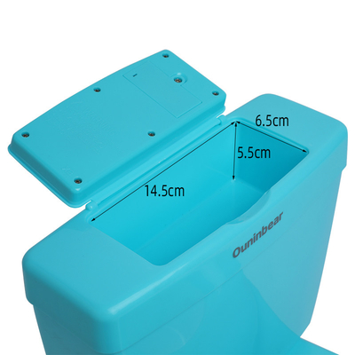 Cadeira de banheiro de treino de bebê de plástico azul com padrão impresso para crianças