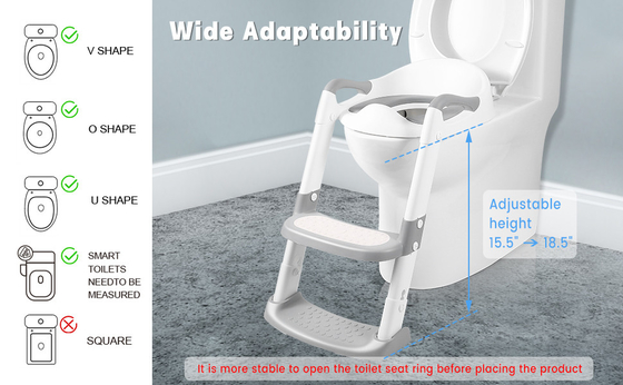 Cinza/Azul/Vermelho 3 em 1 Assento de Treinamento de Potty com Escalinha de Escalão de Etapa Adequado para 1-10 anos de idade