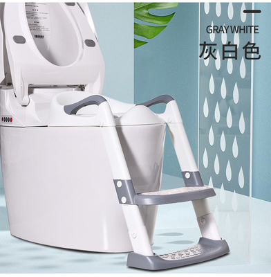 Cinza + Branco 3 em 1 Potty Training Toilette Seat com Step Stool Ladder para 1-6 anos de idade