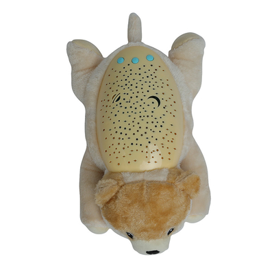 0-7 Anos Dormir Bebê Mamão Brinquedo Cão boneca de pelúcia com iluminação projetável e música