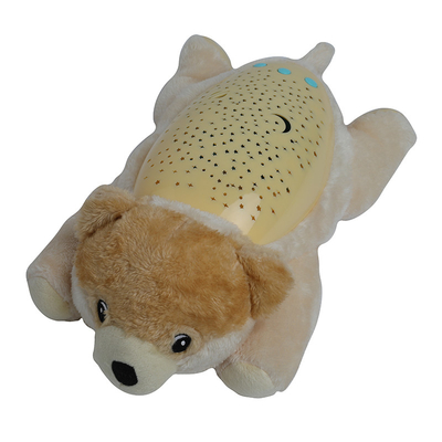 0-7 Anos Dormir Bebê Mamão Brinquedo Cão boneca de pelúcia com iluminação projetável e música