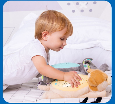 0-7 Anos Dormir Bebê Mamão Brinquedo Cão boneca de pelúcia com iluminação projetável e música