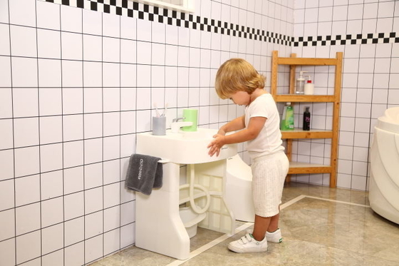 Logotipo personalizável fácil de usar Lavatório infantil com pedestal
