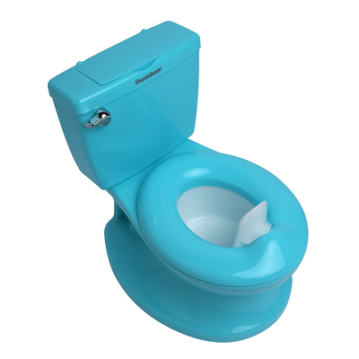 Cadeira de banheiro de treino de bebê de plástico azul com padrão impresso para crianças