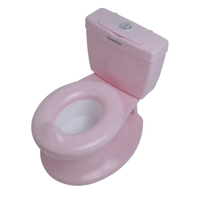 Potty de formação de bebê de plástico rosa com certificação de ensaio EN71 e design de logotipo personalizado