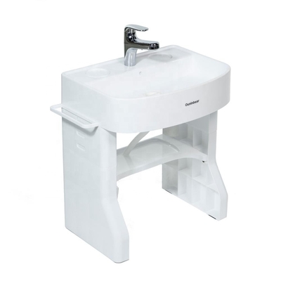 Bacia de lavagem de plástico de tamanho infantil com pedestal de pé