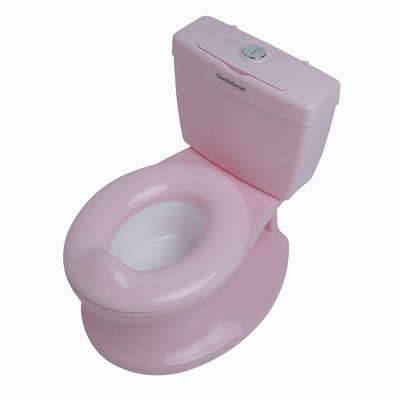 Treinador de banheira de plástico rosa personalizável com padrão de impressão para treinamento de banheira fácil
