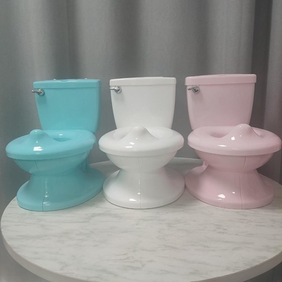Solid White Blue Pink Children Simulation Toilet com som de descarga