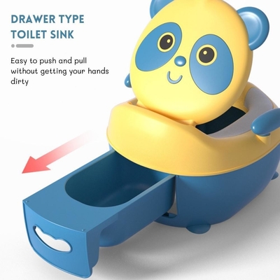 Adorável Panda Forma Azul Amarelo Cartoon Baby Potty de Treinamento com Certificação EN71