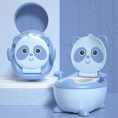 Adorável Panda Forma Azul Amarelo Cartoon Baby Potty de Treinamento com Certificação EN71