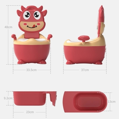 Potty de treinamento de bebê de vaca de desenhos animados de cores personalizadas com certificado de teste EN71