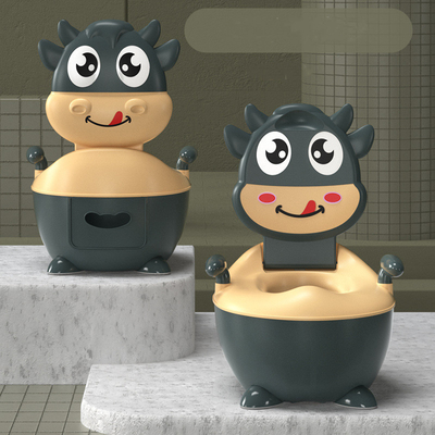Potty de treinamento de bebê de vaca de desenhos animados de cores personalizadas com certificado de teste EN71