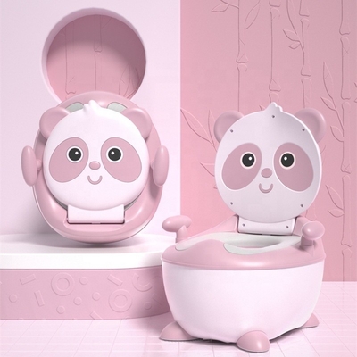 Blue Panda Cartoon Baby Training Potty com Logotipo Personalizado Certificado EN71