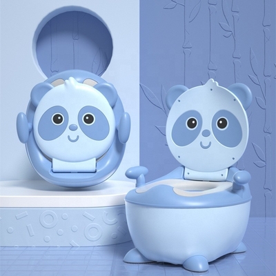 Blue Panda Cartoon Baby Training Potty com Logotipo Personalizado Certificado EN71